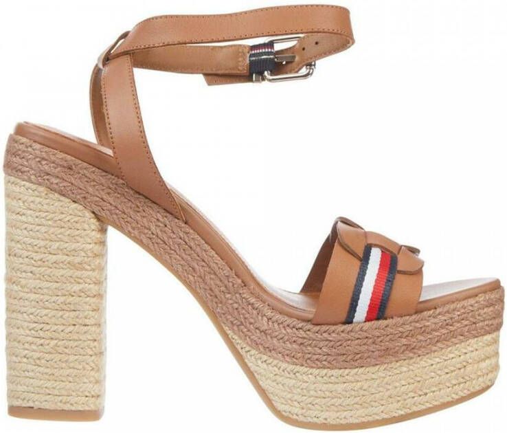 Tommy Hilfiger Highheel sandaaltjes TH INTERLACE HIGH HEEL SANDAL met gestreept textielband