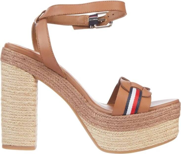 Tommy Hilfiger Highheel sandaaltjes TH INTERLACE HIGH HEEL SANDAL met gestreept textielband