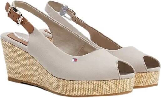 Tommy Hilfiger Iconische Elba Slingback Sleehak Beige Dames