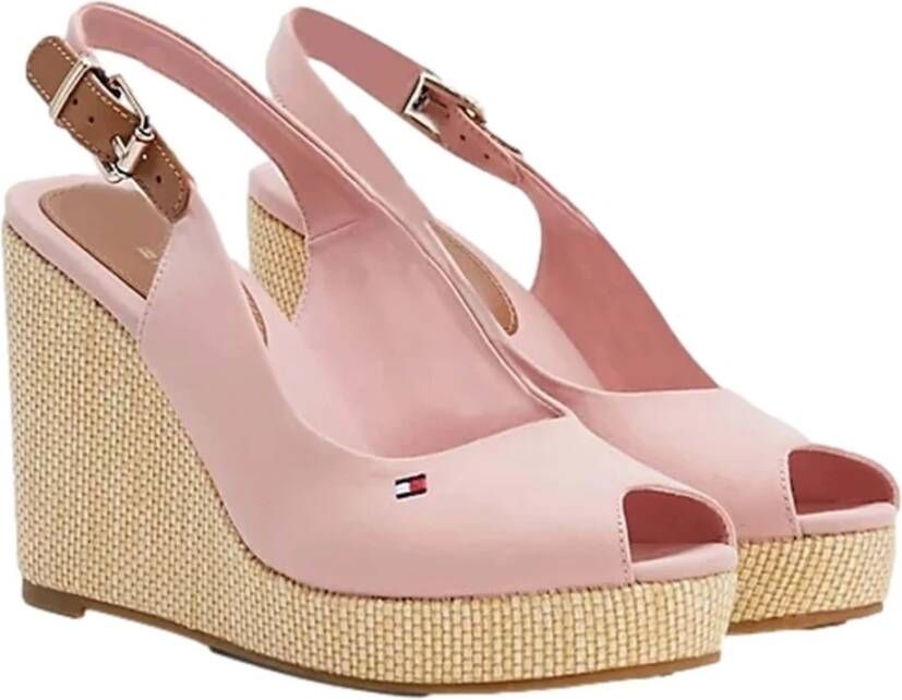 Tommy Hilfiger Iconische Elena Slingback Plateau Sandalen Pink Dames