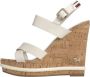 Tommy Hilfiger Wedges in wit voor Dames Corporate Leather Wedge Sandal - Thumbnail 1