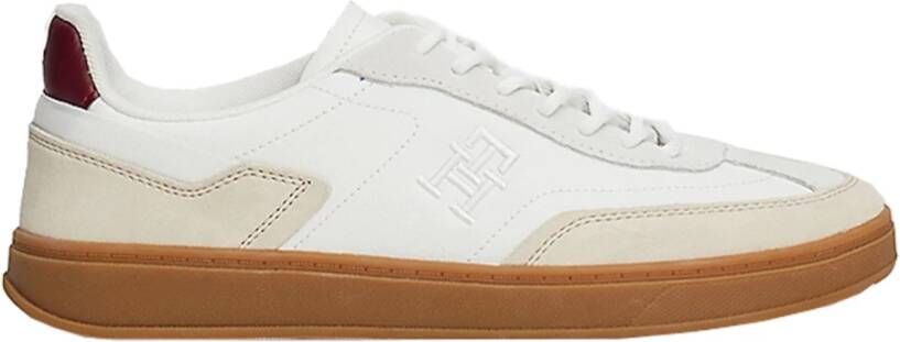 Tommy Hilfiger Klassieke Beige Court Sneaker White Dames