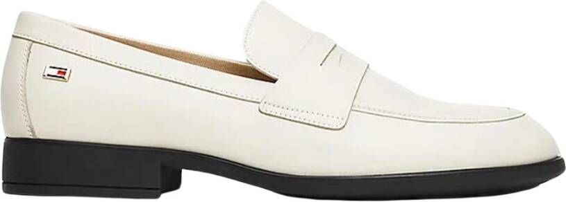 Tommy Hilfiger Klassieke Beige Leren Loafer Beige Dames