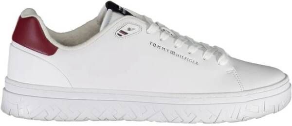 Tommy Hilfiger Klassieke witte sneakers met contrasterende details White Heren