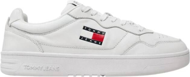 Tommy Hilfiger Lage leren sneakers met ademende gaatjes White Heren