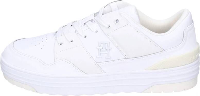 Tommy Hilfiger Leren Dames Sneakers Stijlvolle Schoenen White Dames