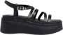 Tommy Jeans Strappy Wedge Sandalen Lente Zomer Collectie Black Dames - Thumbnail 7