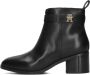 TOMMY HILFIGER Enkellaarsjes Dames Logo Mid Heel Bootie Maat: 36 Materiaal: Leer Kleur: Zwart - Thumbnail 2