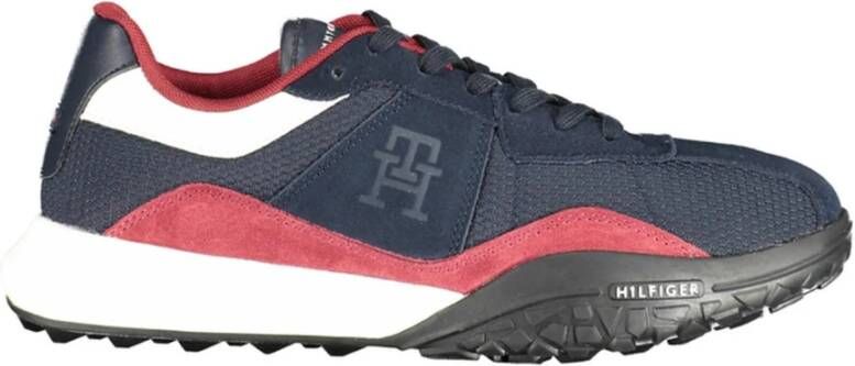 Tommy Hilfiger Sportieve Polyester Sneakers met Iconisch Logo Blue Heren