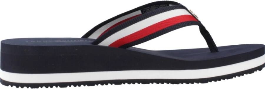 Tommy Hilfiger Middenwig Strand Sandalen Blue Dames