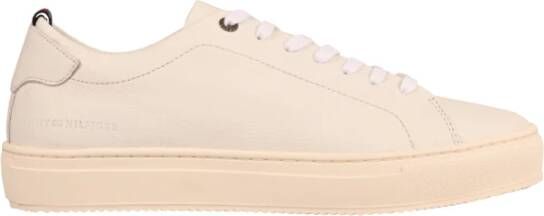 Tommy Hilfiger Premium Cupsole Geleerde Leren Sneakers White Heren