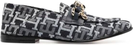 Tommy Hilfiger Monogram Denim Loafers met Kettingdetail Multicolor Dames