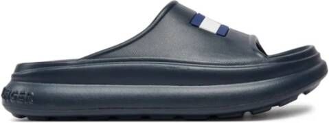 Tommy Hilfiger Platte PVC Logo Muilezel Schoenen Blue Dames