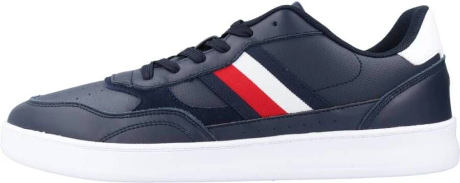 Tommy Hilfiger Retro Court Cupsole Leren Sneakers Blue Heren