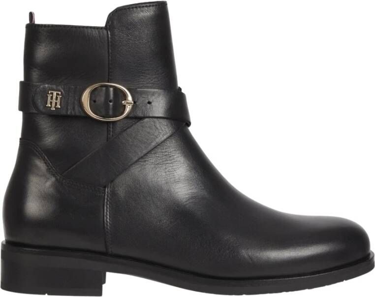 Tommy Hilfiger Laarsjes TH BELT FLAT BOOT met stijlvolle siergesp