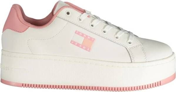 TOMMY JEANS Plateausneakers TJW FLATFORM ESS vrijetijdsschoen lage schoen veterschoen met gepolsterde schacht