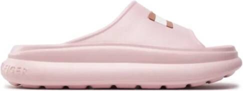 Tommy Hilfiger Rose Logo Mule PVC Slip-On Pink Dames