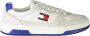 Tommy Hilfiger Sportieve Witte Sneakers Blauwe Details Logo White Heren - Thumbnail 4