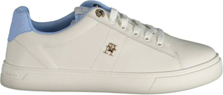 Tommy Hilfiger Sportieve Vetersneakers Blauw Contrast Logo White