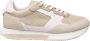 Tommy Hilfiger Lichtbeige en roze leren hardloopsneakers Beige Dames - Thumbnail 1