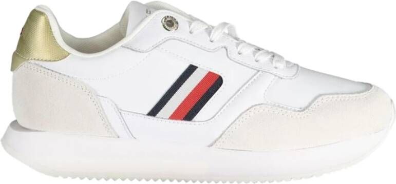 Tommy Hilfiger Sportieve Vetersneakers Wit Geborduurd Logo White Dames