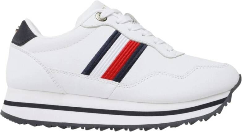 Tommy Hilfiger Plateausneakers ESSENTIAL WEBBING RUNNER met strepen opzij