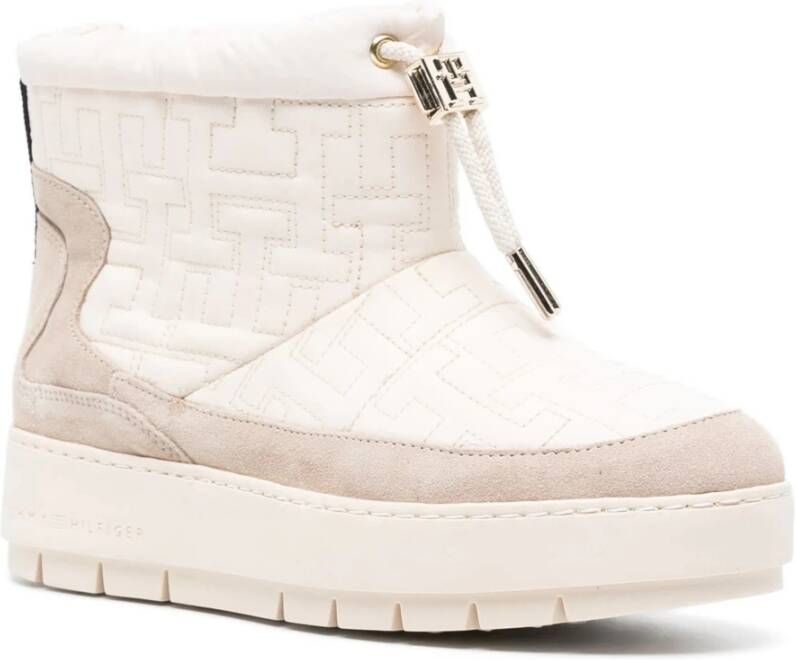 Tommy Hilfiger Snowboot Enkellaarzen in wit suède White Dames