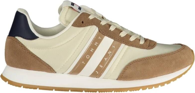 Tommy Hilfiger Sportieve Beige Veterschoenen met Bruine en Blauwe Details Beige Heren