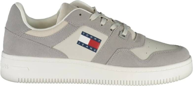 Tommy Hilfiger Sportieve Grijze Veterschoenen met Contrastdetails en Logoprint Gray Heren