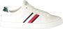 Tommy Hilfiger Sportieve leren sneaker met groene accenten White Heren - Thumbnail 1