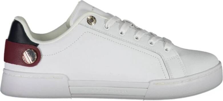 Tommy Hilfiger Witte Polyester Sneaker met Contrasterende Details White Dames