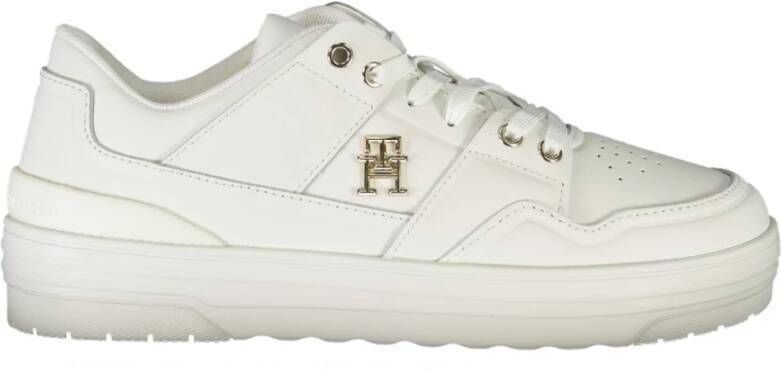 Tommy Hilfiger Sportieve Vetersneakers Wit Contrast Logo White Dames