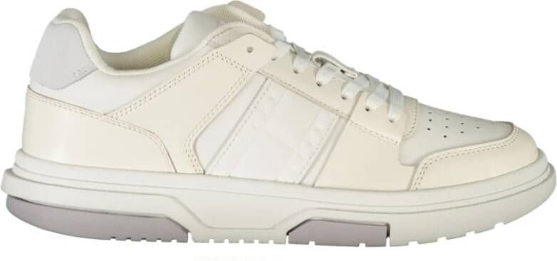 Tommy Hilfiger Sportieve Vetersneakers Wit Contrast Logo White Heren