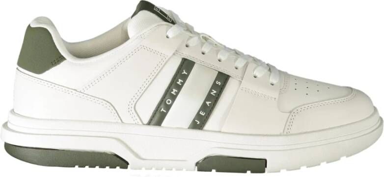 Tommy Hilfiger Sportieve Witte Sneakers Groene Details Print White Heren