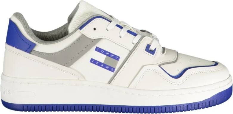 Tommy Hilfiger Sportieve witte sneakers met koningsblauwe details White Heren