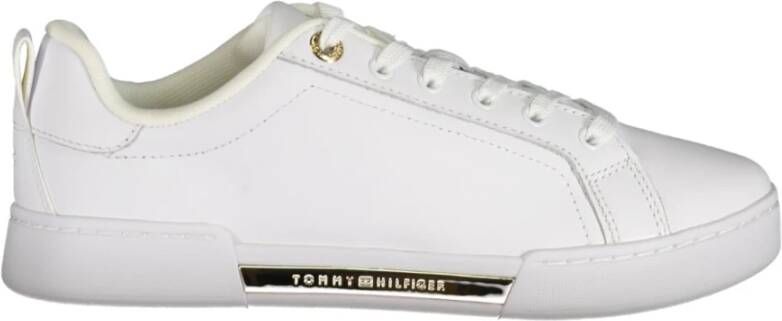 TOMMY HILFIGER Lage Sneakers Dames Chique Court Maat: 36 Materiaal: Leatherlook Kleur: Wit