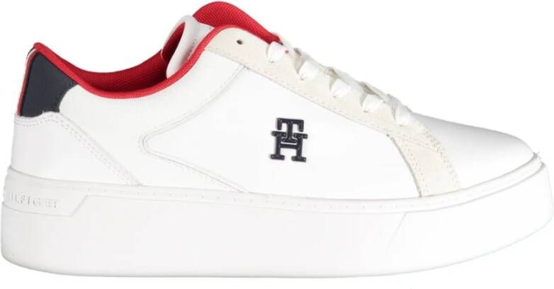 Tommy Hilfiger Plateausneakers TH PLATFORM COURT SNEAKER NBK vrijetijdsschoen lage schoen veterschoen met logo in het plateau