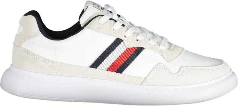 Tommy Hilfiger Sportieve witte vetersneakers met logo White Heren