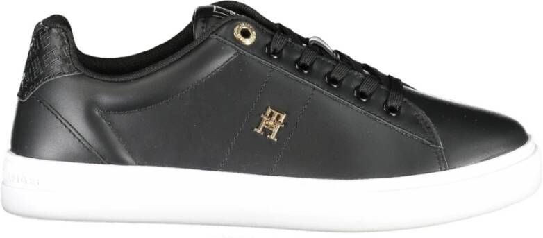 Tommy Hilfiger Sportieve Zwarte Veterschoenen met Contrastdetails Black Dames