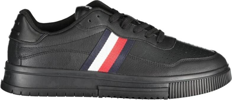 Tommy Hilfiger Sportieve Zwarte Veterschoenen met Contrastdetails Black Heren