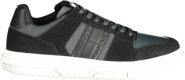 Tommy Hilfiger Sportieve Zwarte Veterschoenen met Contrastdetails Black Heren