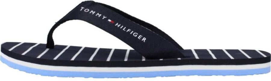 Tommy Hilfiger Stijlvolle Touw Detail Flip Flops Black Dames