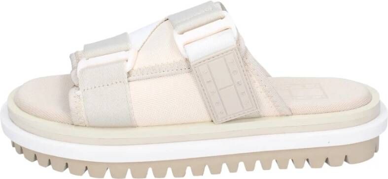 Tommy Hilfiger Textiel Flatform Sandalen voor Vrouwen Beige Dames