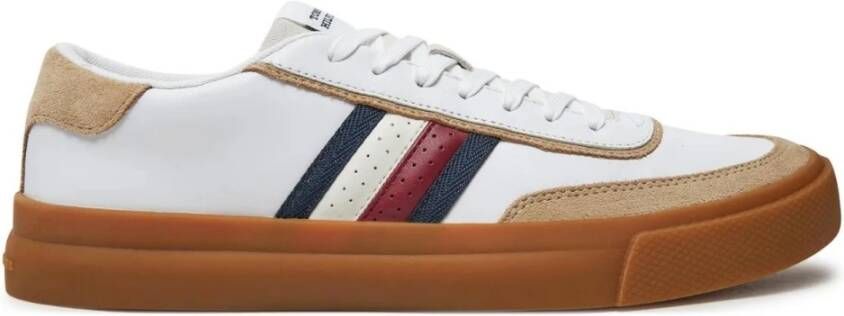 Tommy Hilfiger Tricolour Leren Lage Sneakers Multicolor Heren