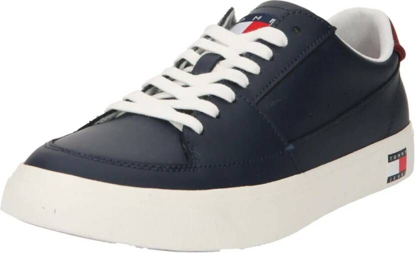 Tommy Hilfiger Vulcanized leren sneakers Black Heren