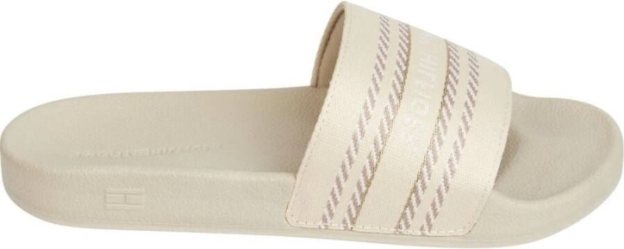 Tommy Hilfiger Slippers TOMMY WEBBING SLIDE met logo op de band