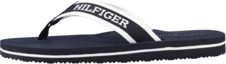 Tommy Hilfiger Webbing Pool Slide Flip Flops Blue Dames