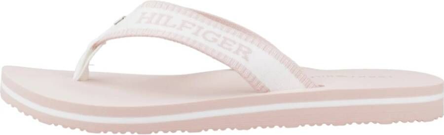 Tommy Hilfiger Webbing Pool Slide Flip Flops Pink Dames