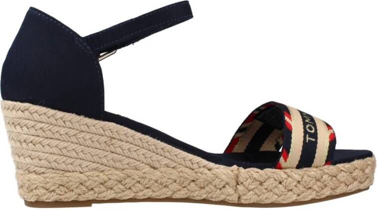 Tommy Hilfiger Sleehaksandaaltjes CORPORATE WEBBING LOW WEDGE