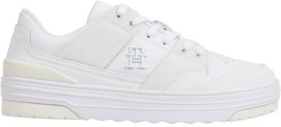 Tommy Hilfiger Leren Dames Sneakers Stijlvolle Schoenen White Dames